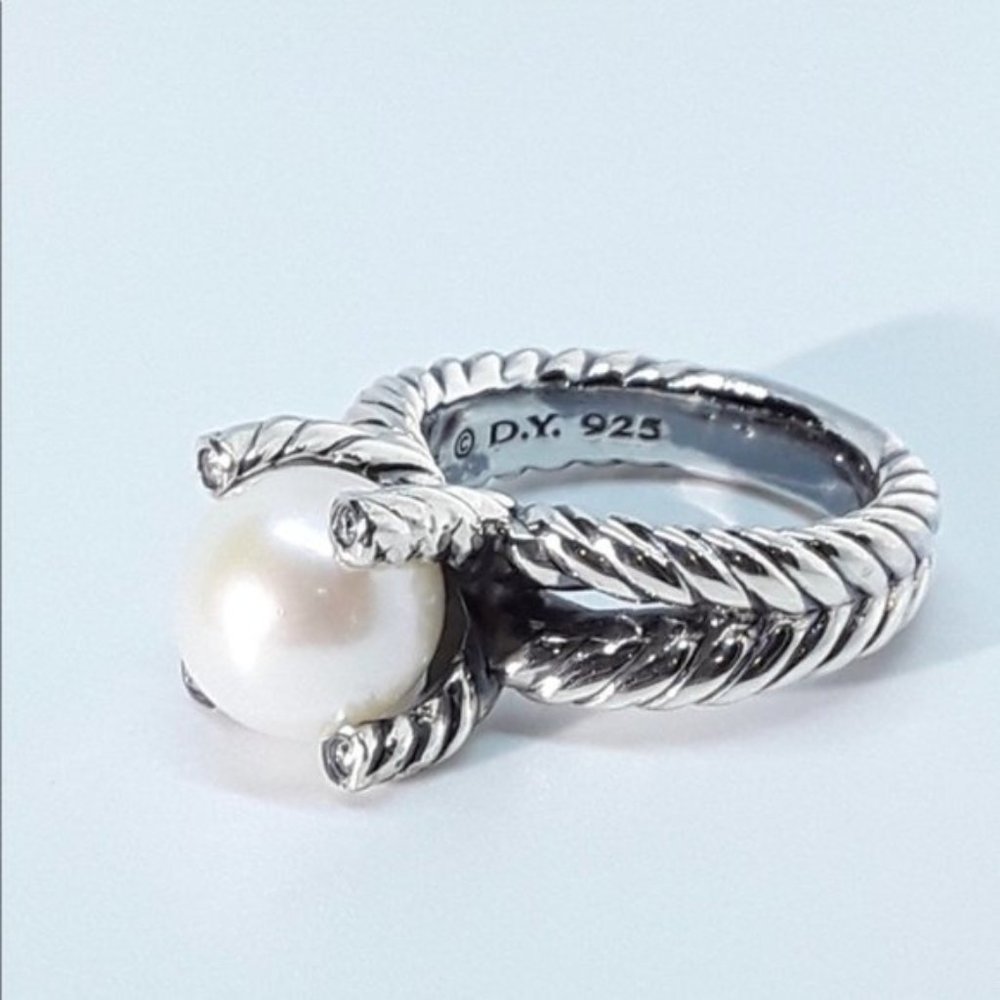 D.Y Pearl&Diamond Ring SZ8